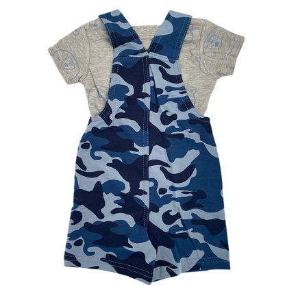 Conjunto jardinera camuflaje Azul